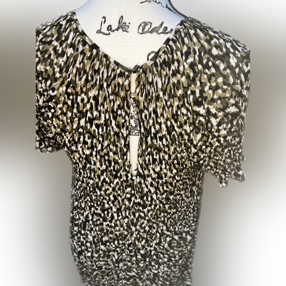 Michael Kors Women's Pleated Camouflage Print Dress (D1) - Picture 7 of 11